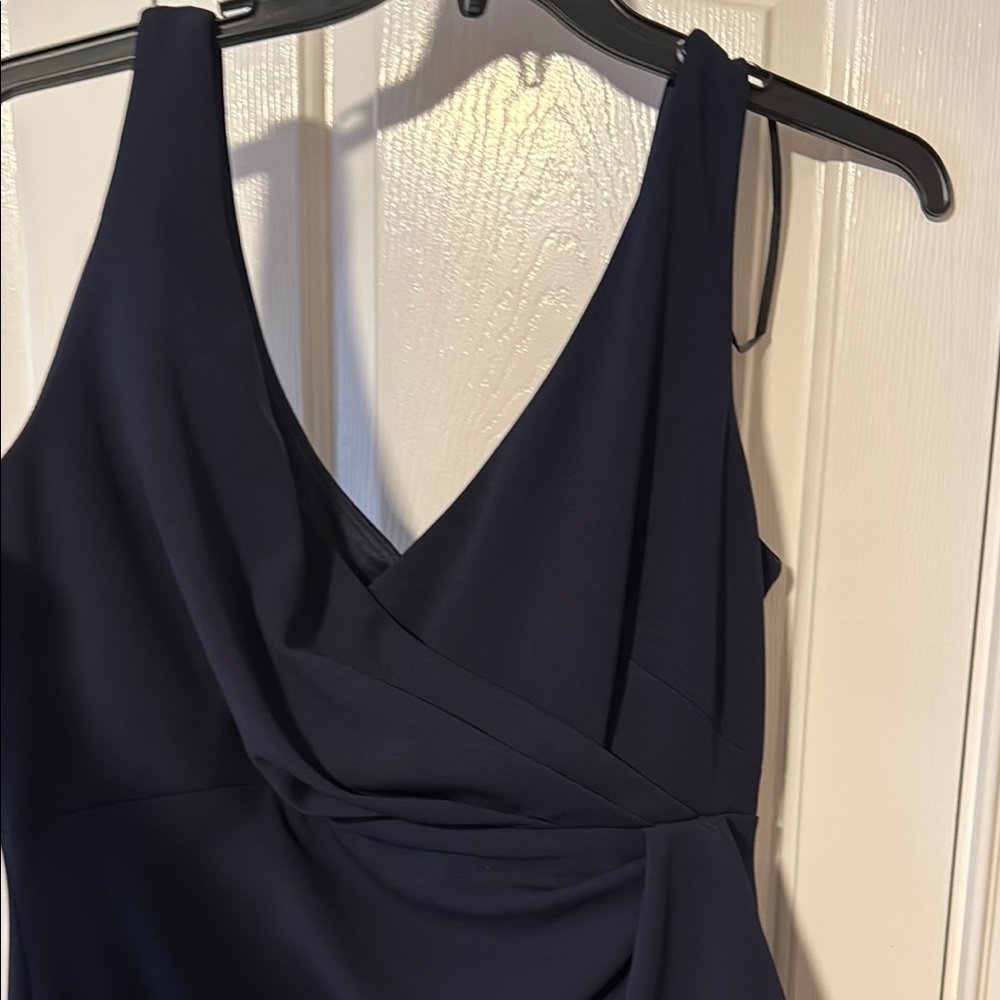 Elegant Navy High Low Women's Dress - Picture 7 of 7
